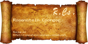 Rosenstein Csongor névjegykártya